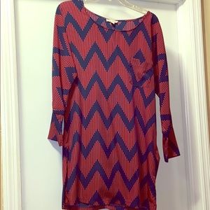 Boutique Long Sleeve Print Dress